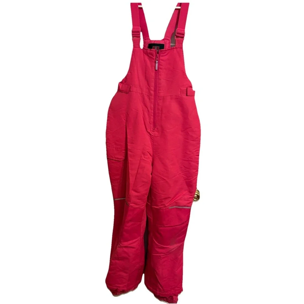 SwissTech Pink Snow Bib Pants 14-16 Kids Unisex Adjustable Straps‎ Pocket